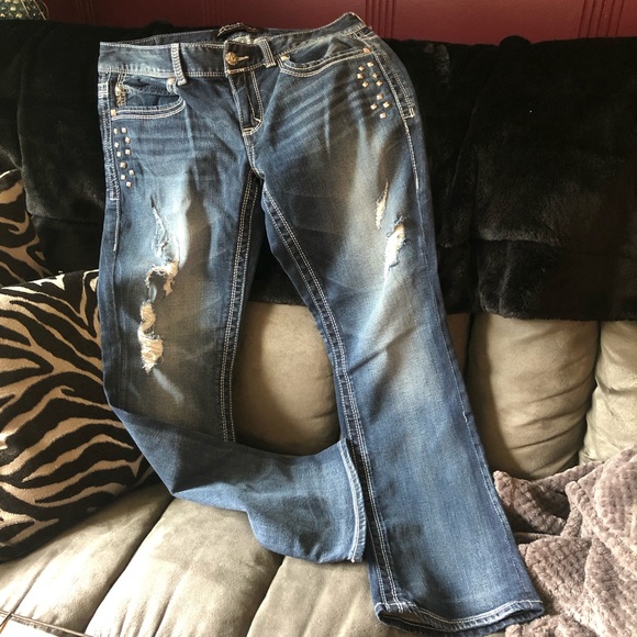 Maurices Denim - Maurices Premium Destroyed Denim Bootcut Jeans